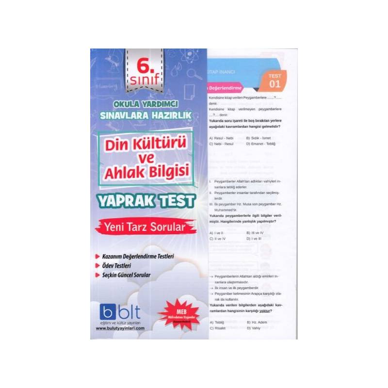 Bulut 6.sınıf Din Kültürü Yaprak Test Yeni