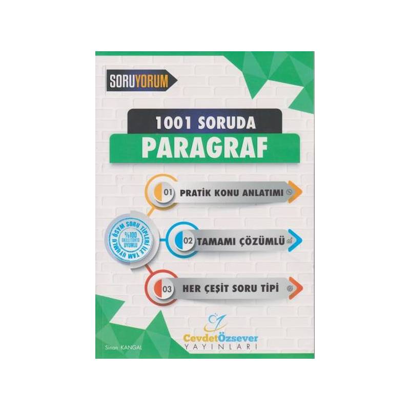 Cevdet Özsever 1001 Soruda Paragraf Tamamı Çözümlü Konu Anlatımlı