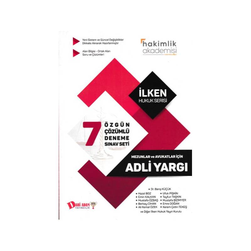 Dahi Adam Adli Yargı Mezunlar Ve Avukatlar İçin 7 Çözümlü Deneme Sınav Seti Yeni