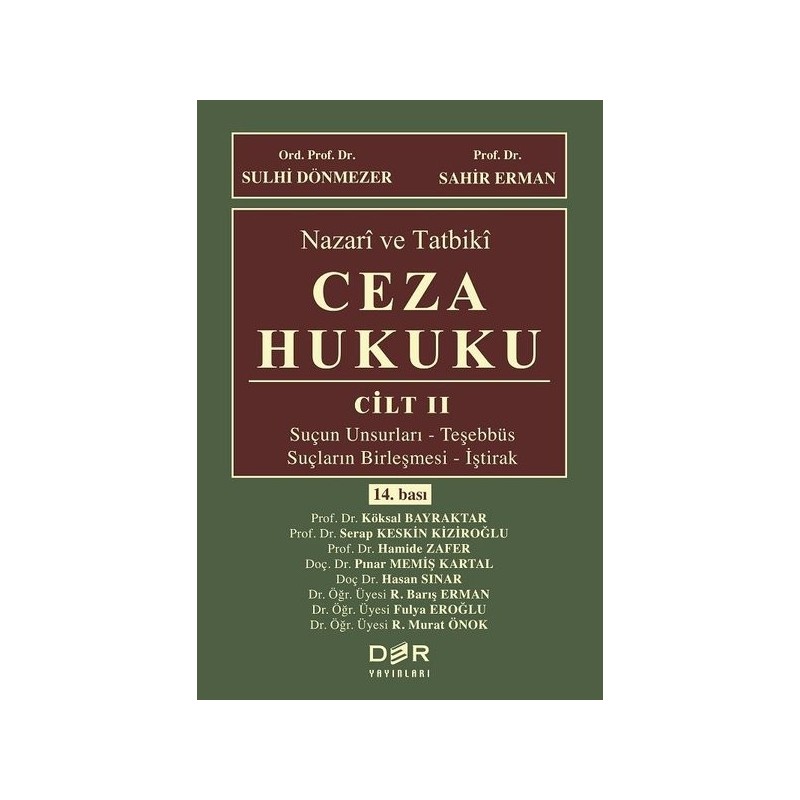 Nazari Ve Tatbiki Ceza Hukuku Cilt: Ii