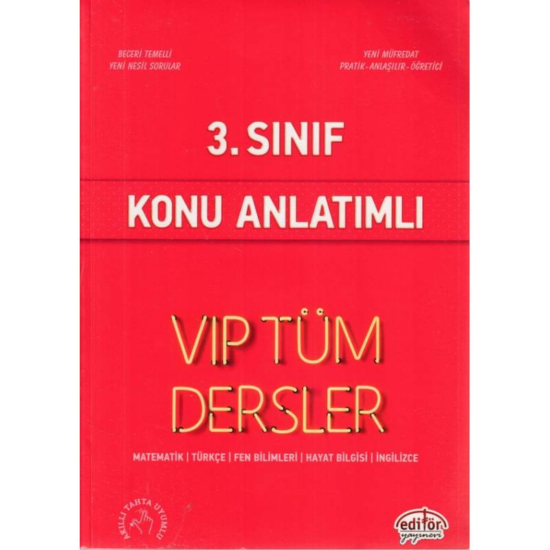 Editör 3. Sınıf Vip Tüm Dersler Konu Anlatımlı Kırmızı Kitap Yeni