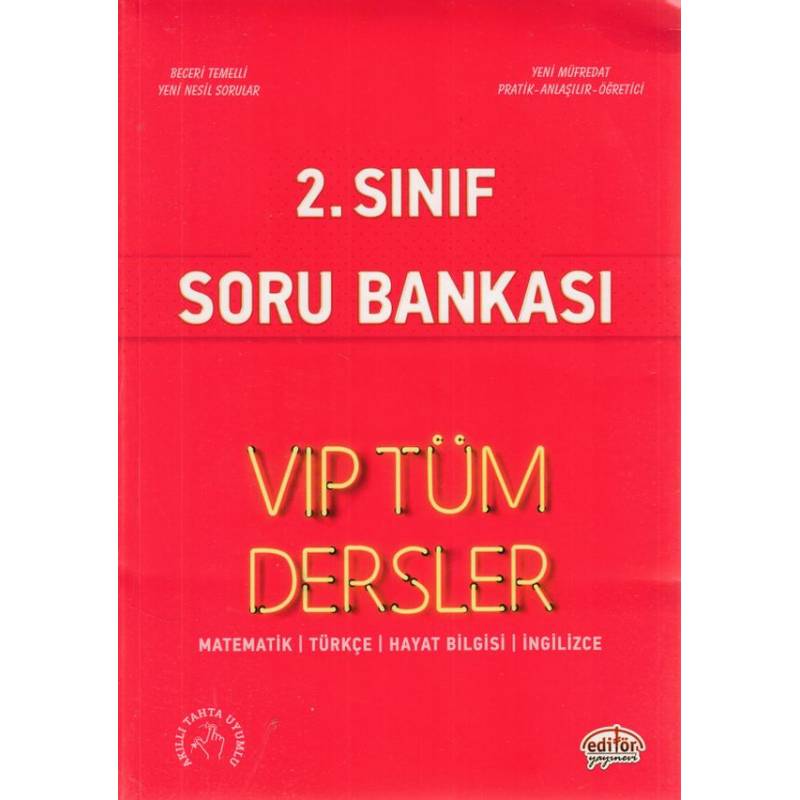 Editör 2. Sınıf Vip Tüm Dersler Soru Bankası Kırmızı Kitap Yeni