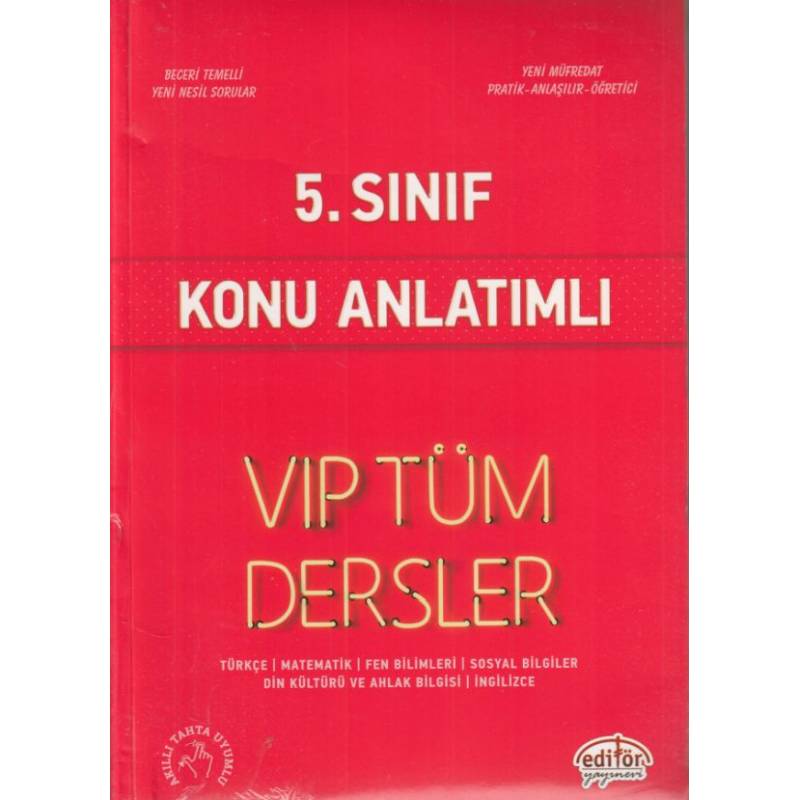 Editör 5. Sınıf Vip Tüm Dersler Konu Anlatımlı Kırmızı Kitap Yeni