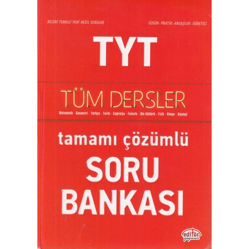 Editör Tyt Tüm Dersler Çözümlü Soru Bankası 2020 Yeni