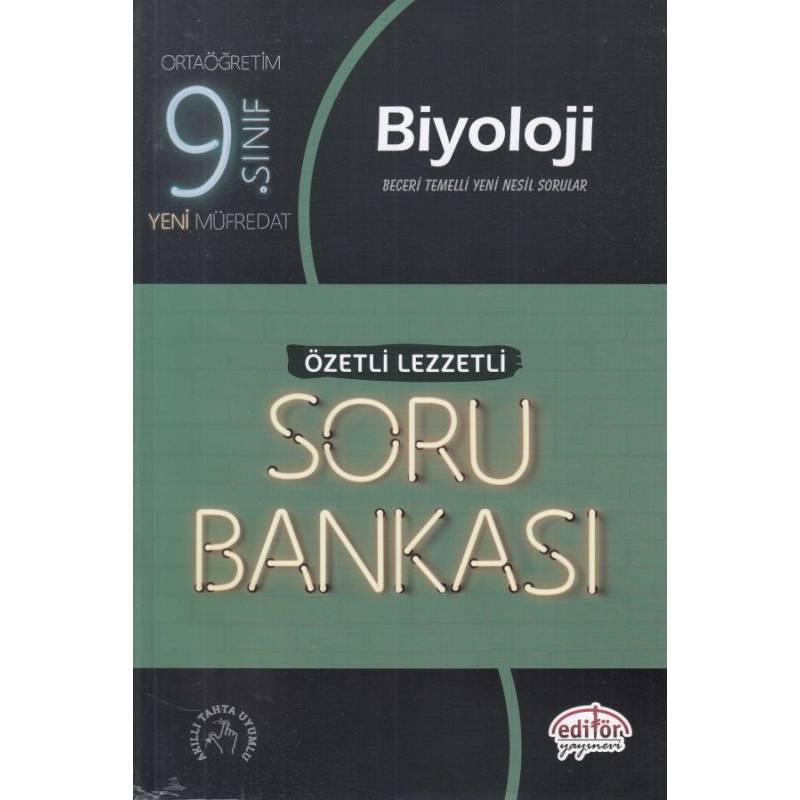 Editör 9. Sınıf Biyoloji Özetli Lezzetli Soru Bankası Yeni