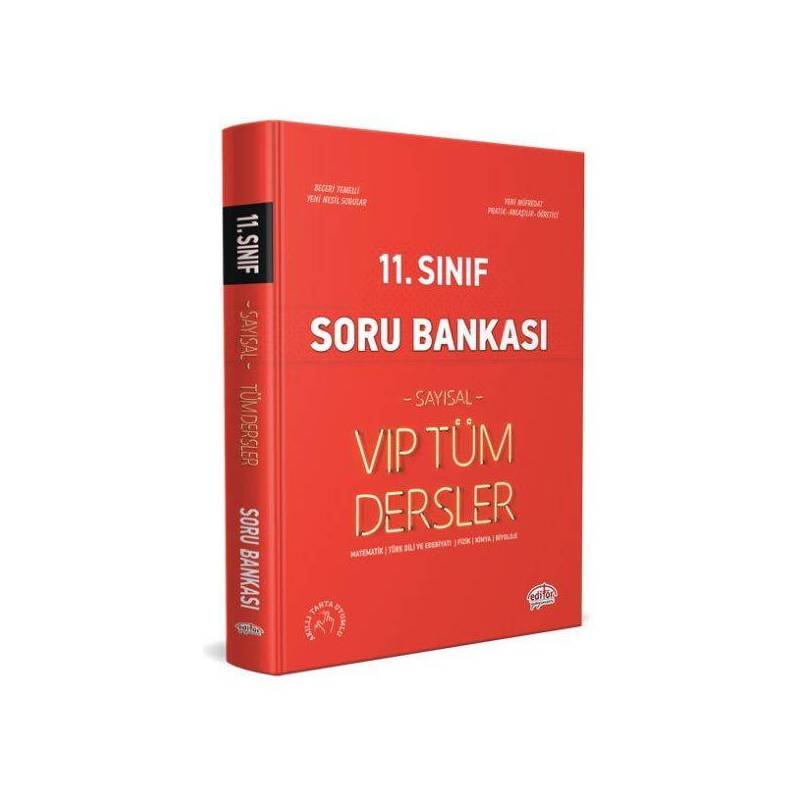 Editör 11. Sınıf Vip Tüm Dersler Sayısal Soru Bankası Kırmızı Kitap
