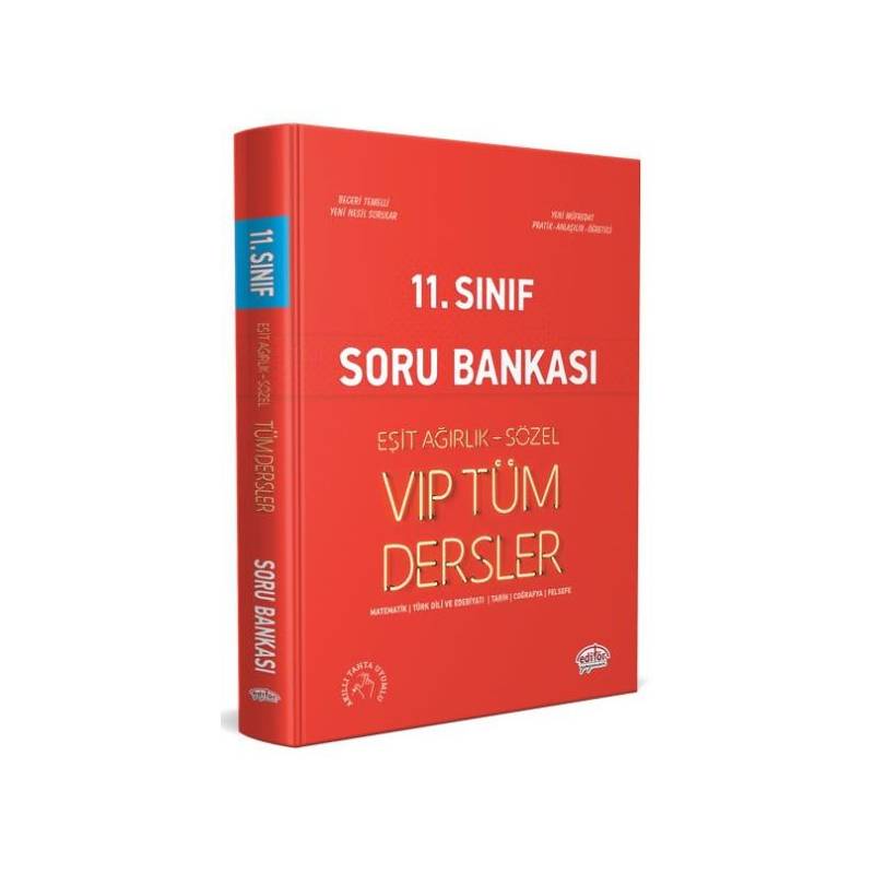 Editör 11. Sınıf Vip Tüm Dersler Eşit Ağırlık Sözel Soru Bankası Kırmızı Kitap