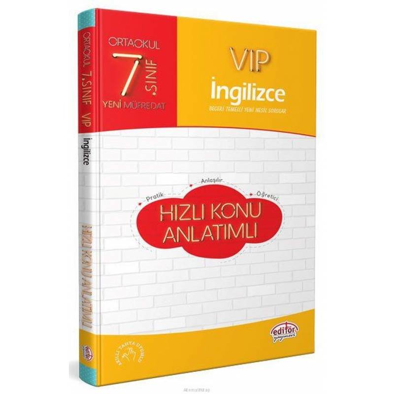 Editör 7. Sınıf Vip İngilizce Hızlı Konu Anlatımlı Yeni
