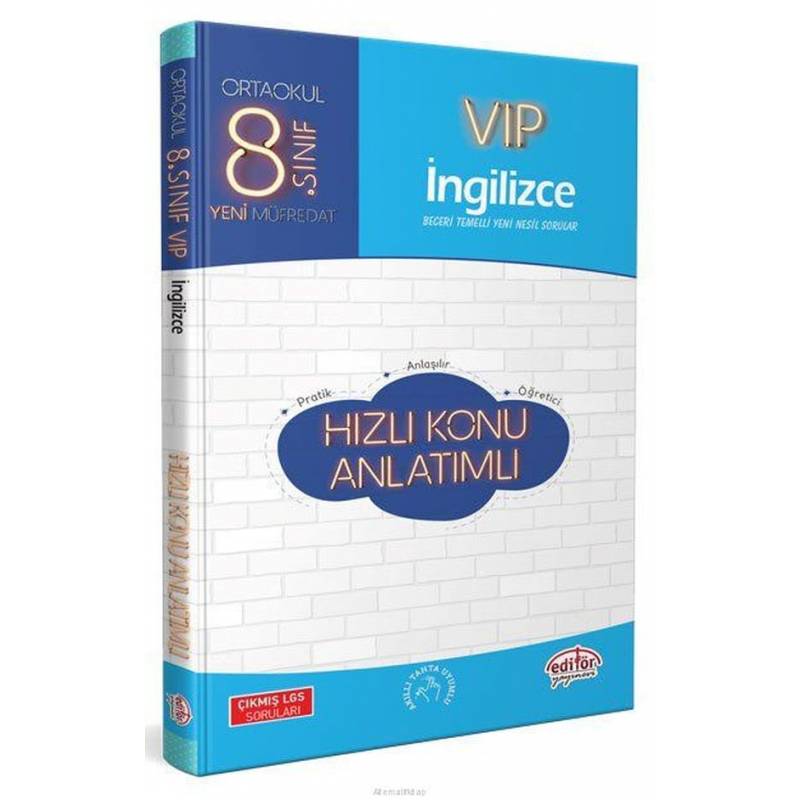 Editör 8. Sınıf Vip İngilizce Hızlı Konu Anlatımlı Yeni