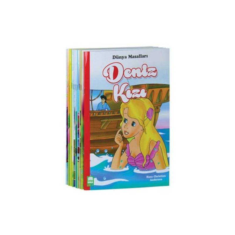 Dünya Masallar Seti 1.ve 2. Sınıflar İçin Eğik El Yazılı 10 Kitap Takım Büyük Boy