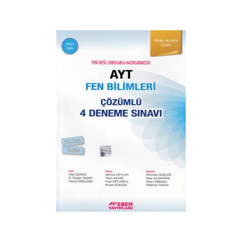 Esen Ayt Fen Bilimleri Çözümlü 4 Deneme Sınavı Yeni