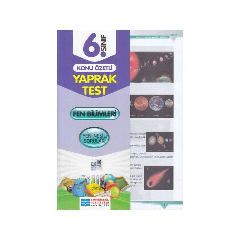 Evrensel 6. Sınıf Fen Bilimleri Konu Özetli Yaprak Test Yeni