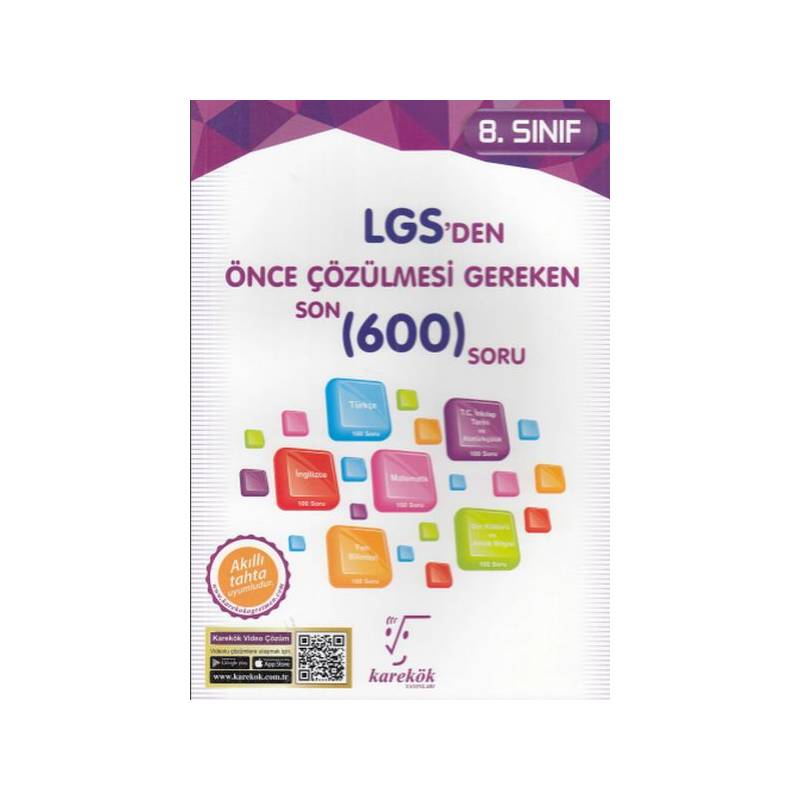 Karekök 8. Sınıf Lgs Den Önce Çözülmesi Gereken Son 600 Soru Yeni