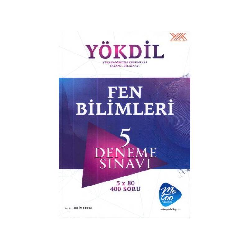 Metoo Publishing Yökdil Fen Bilimleri 5 Deneme Sınavı Yeni