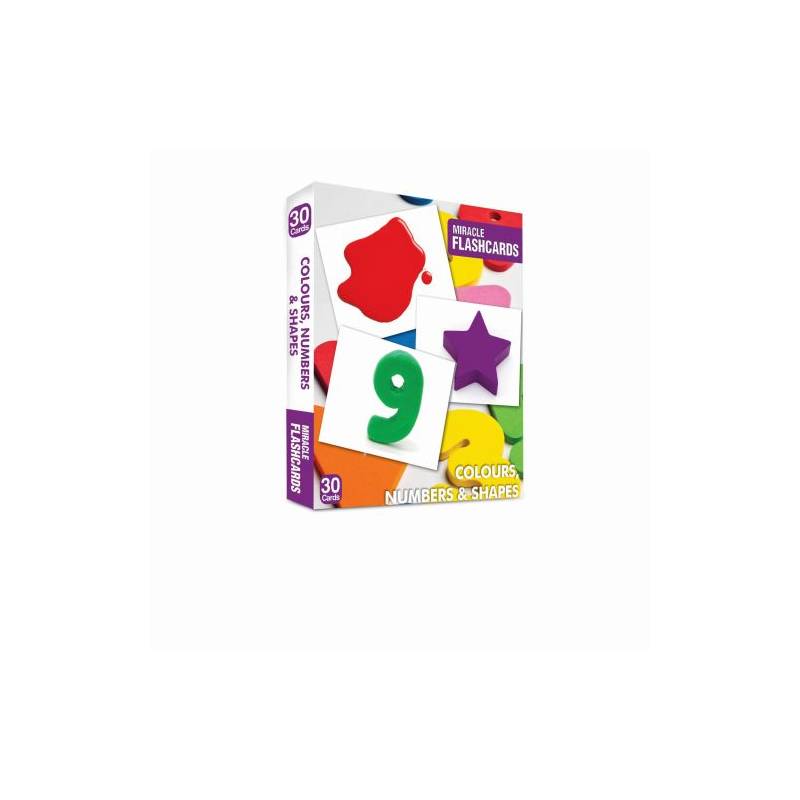 Miracle Flashcards Colours, Numbers And Shapes 30 Cards