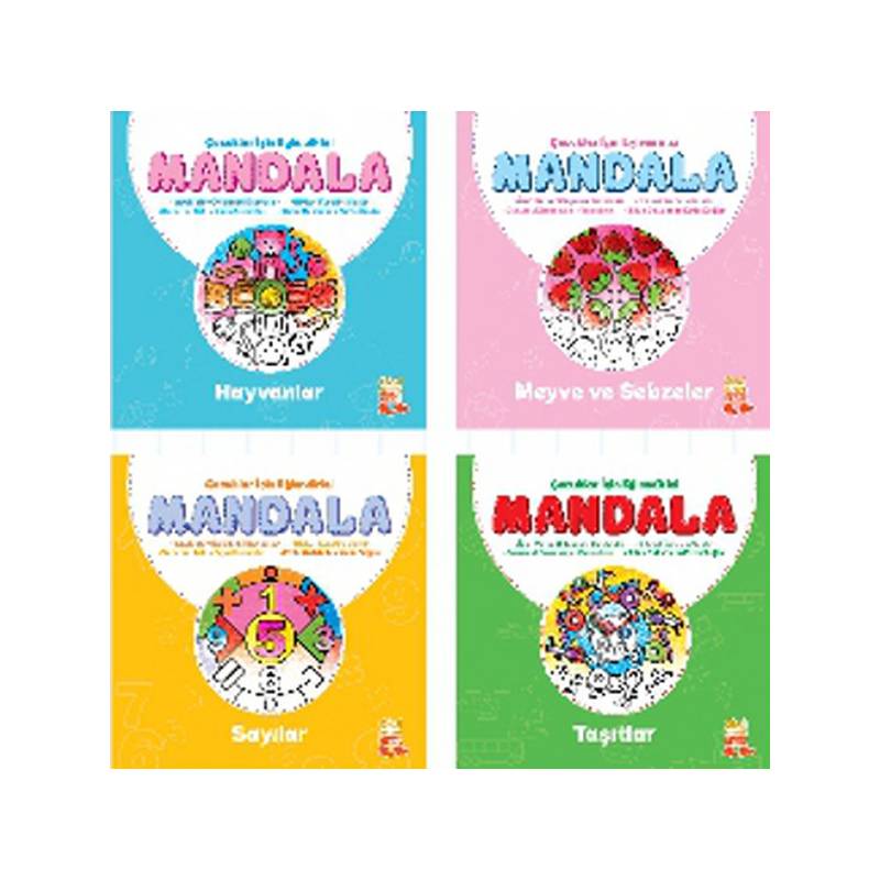 Çocuklar İçin Eğlendirici Mandala Set 4 Kitap