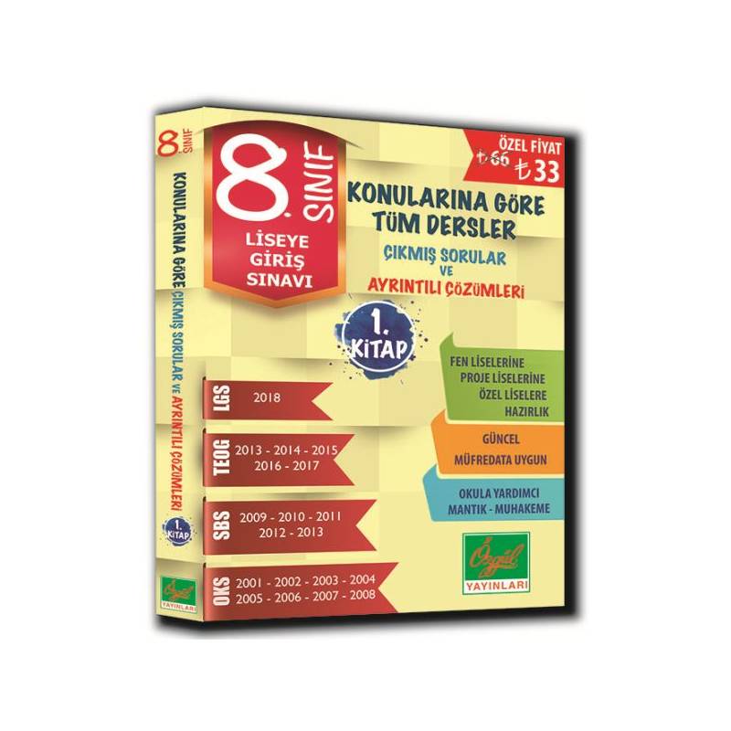 Özgül 8. Sınıf Konularına Göre Tüm Dersler Çıkmış Sorular Ve Çözümleri 1. Kitap