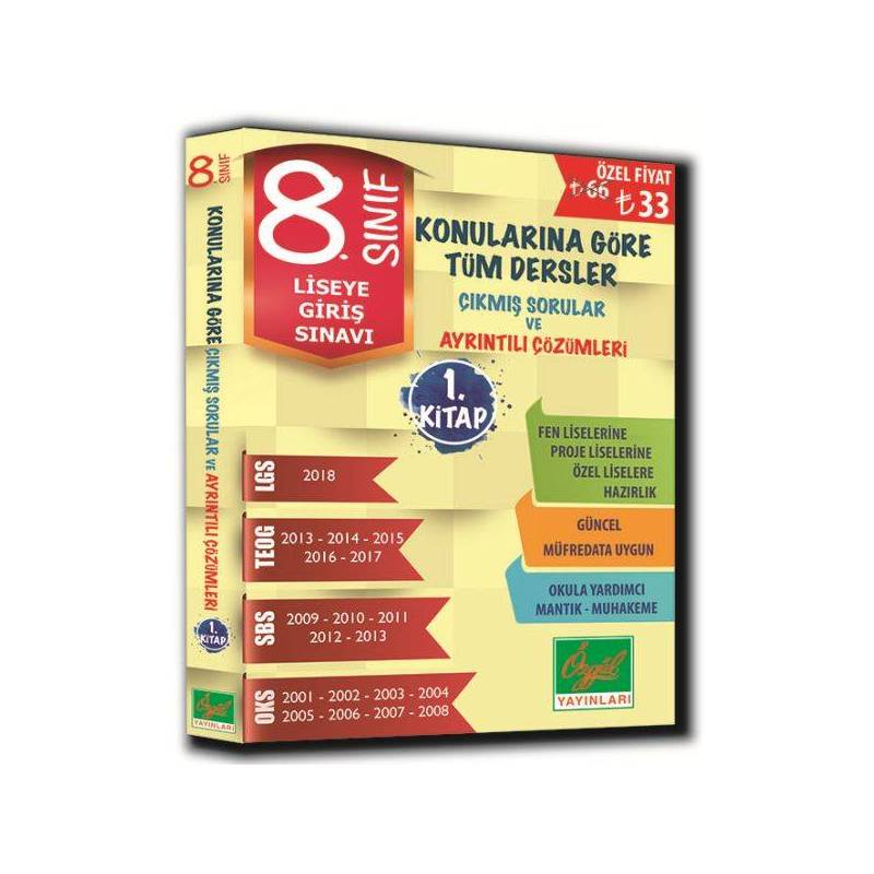Özgül 8. Sınıf Konularına Göre Tüm Dersler Çıkmış Sorular Ve Çözümleri 1. Kitap