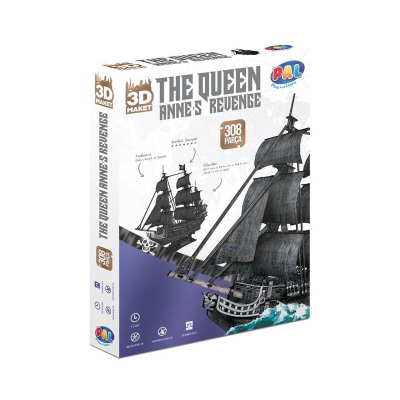 The Queen Siyah İnci 3D Puzzle 308 Parça
