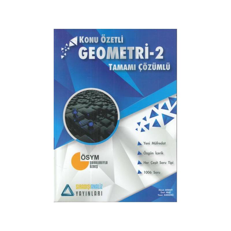 Sıradışı Analiz Geometri 2 Konu Özetli Tamamı Çözümlü Soru Bankası