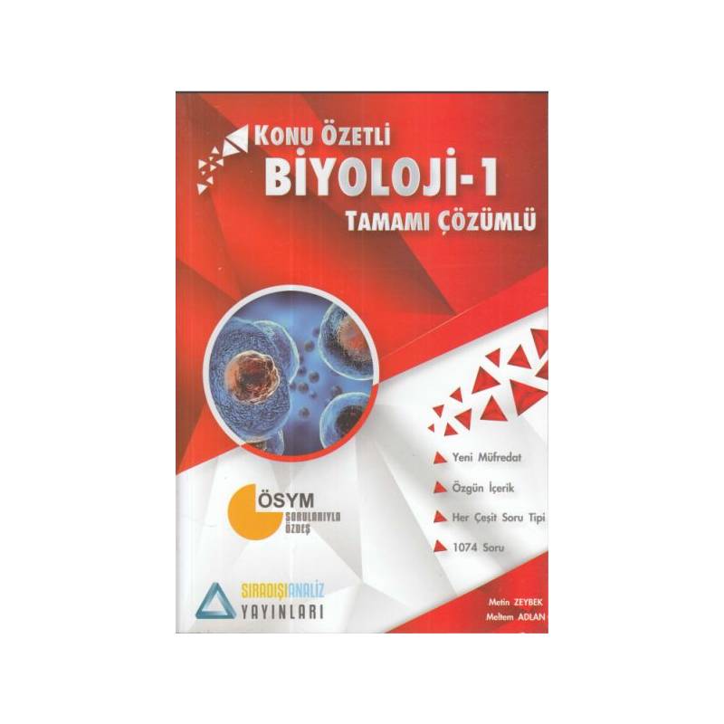 Sıradışı Analiz Konu Özetli Biyoloji 1 Tamamı Çözümlü Soru Bankası