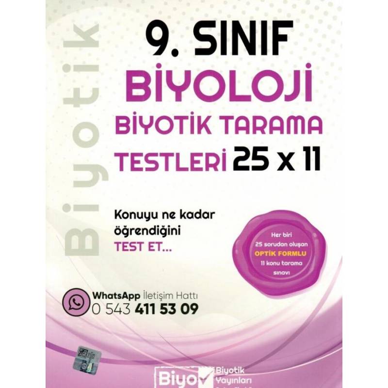 9. Sınıf Biyoloji 25 x 11...