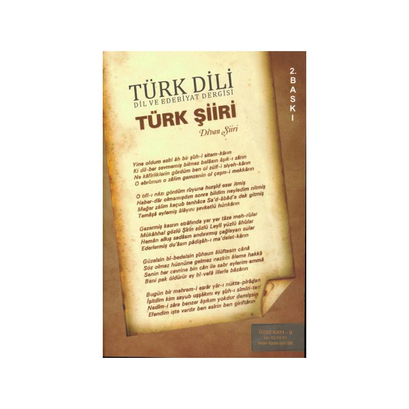 Türk Dili Dil Ve Edebiyat Dergisi Türk Şiiri Divan Şiiri