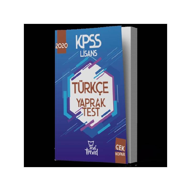 Yeni Trend 2020 Kpss Türkçe Yaprak Test Yeni
