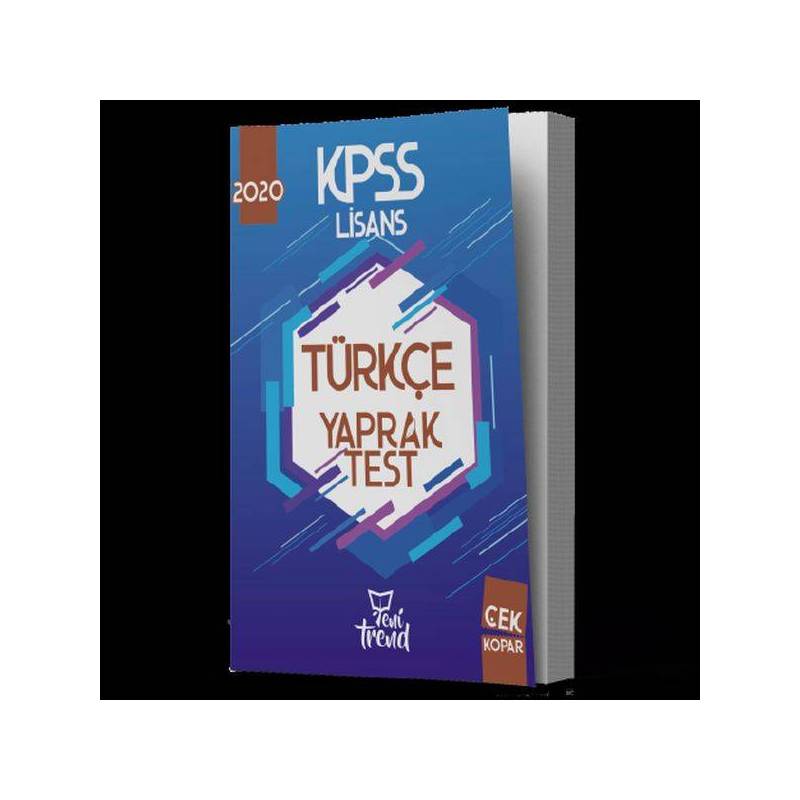 Yeni Trend 2020 Kpss Türkçe Yaprak Test Yeni