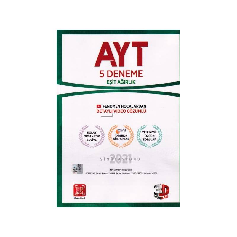 3D Ayt Eşit Ağırlık 5'li Paket Deneme