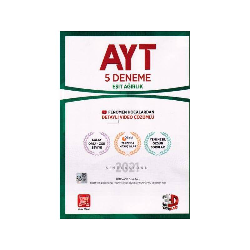 3D Ayt Eşit Ağırlık 5'li Paket Deneme