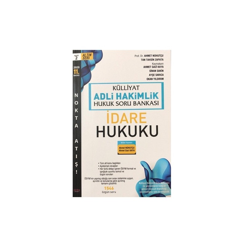 Külliyat İdare Hukuku Soru Bankası Adli Hakimlik Savaş Yayınları 2021