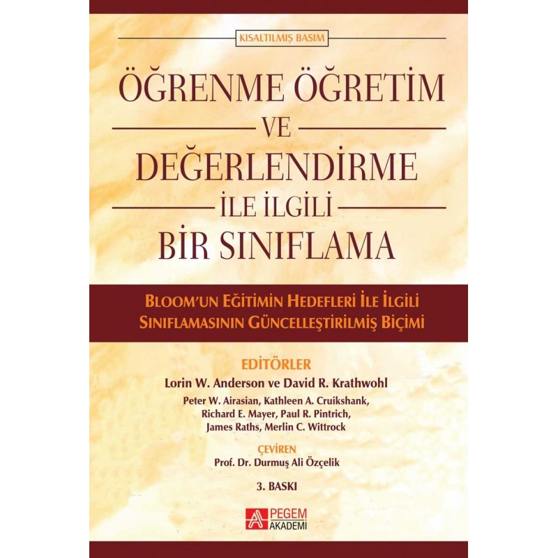 Öğrenme Öğretim Ve Değerlendirme Ile İlgili Bir Sınıflama