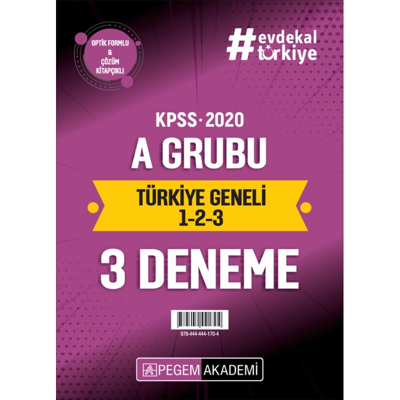 2020 Kpss Alan Bilgisi A Grubu Türkiye Geneli Deneme (1,2,3) (Hukuk-İktisat-Maliye-Muhasebe-İşletme)  3`lü Deneme Seti (Tg2020)