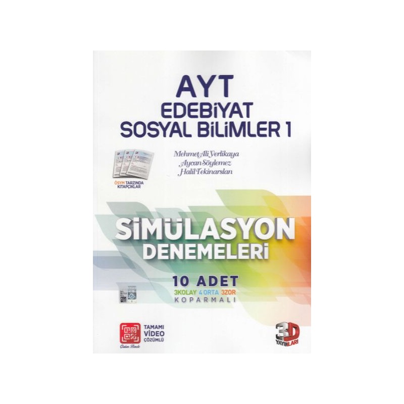 3D Ayt Edebiyat Sosyal Bilimler 1 Tamamı Video Çözümlü Simülasyon Denemeleri Yeni