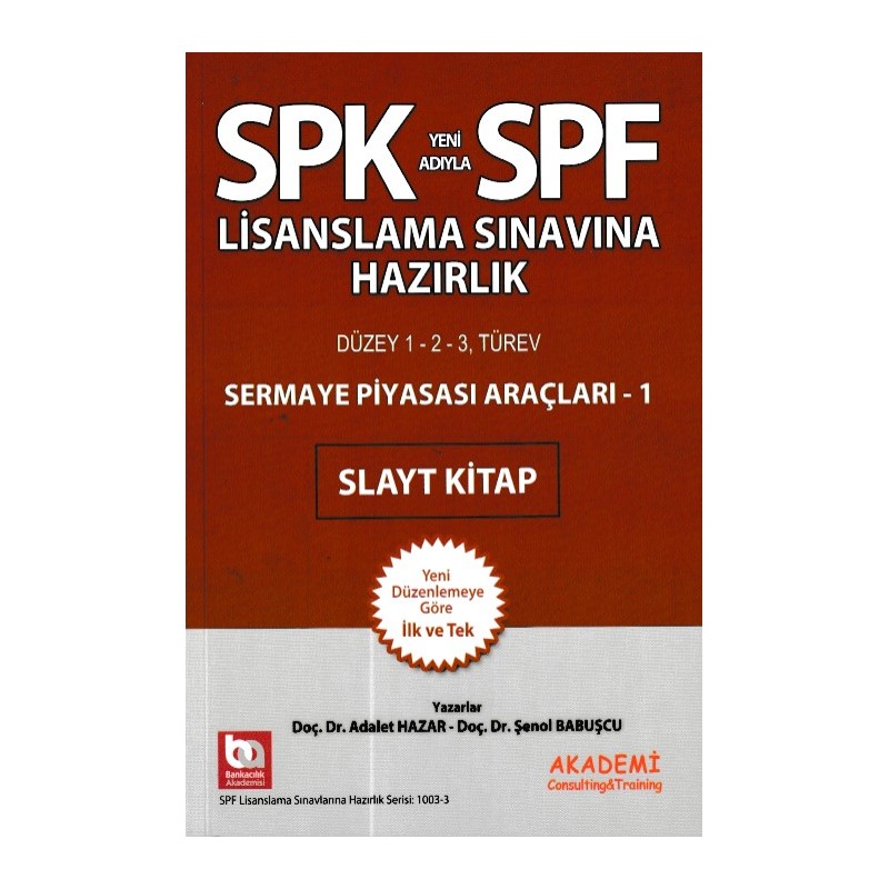 Spk Spf Sermaye Piyasası Araçları 1 Slayt Kitap