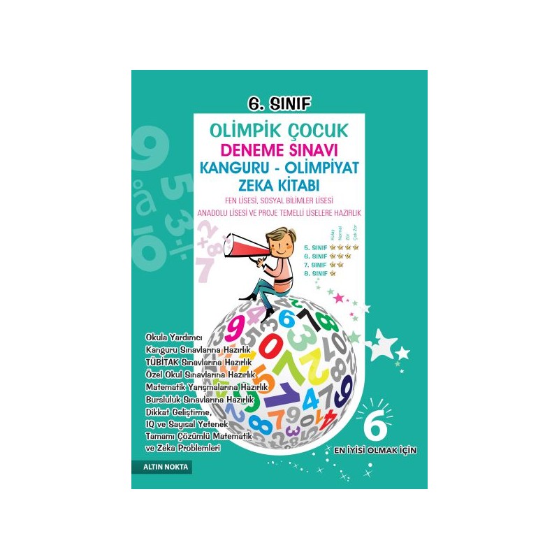 Altın Nokta 6. Sınıf Olimpik Çocuk Deneme Sınavı Kanguru Olimpiyat Zeka Kitabı