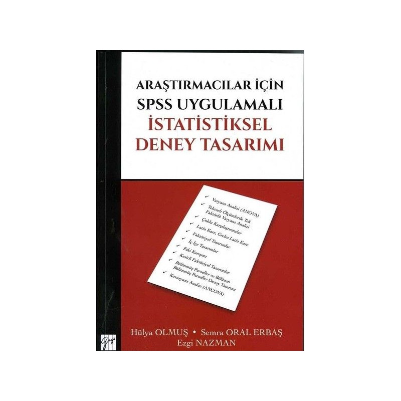 Araştırmacılar İçin Spss Uygulamalı İstatistiksel Deney Tasarımı
