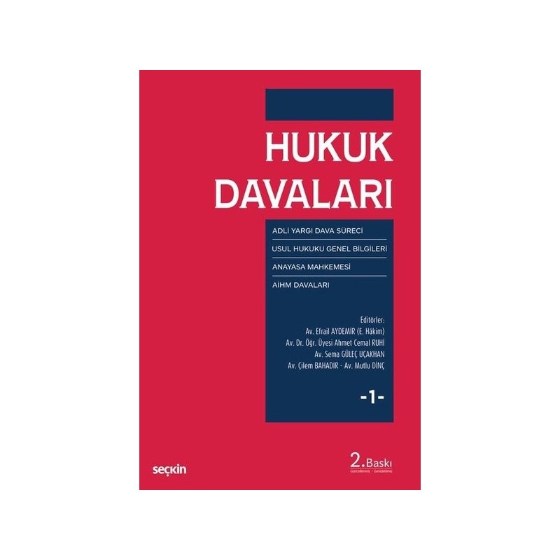 Hukuk Davaları – 1 Adli Yargı – Usul Hukuku – Anayasa Mahkemesi – Aihm Davaları