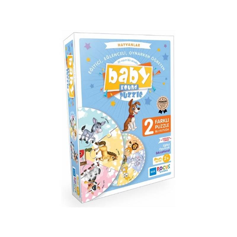 Blue Focus Hayvanlar Baby Round Puzzle