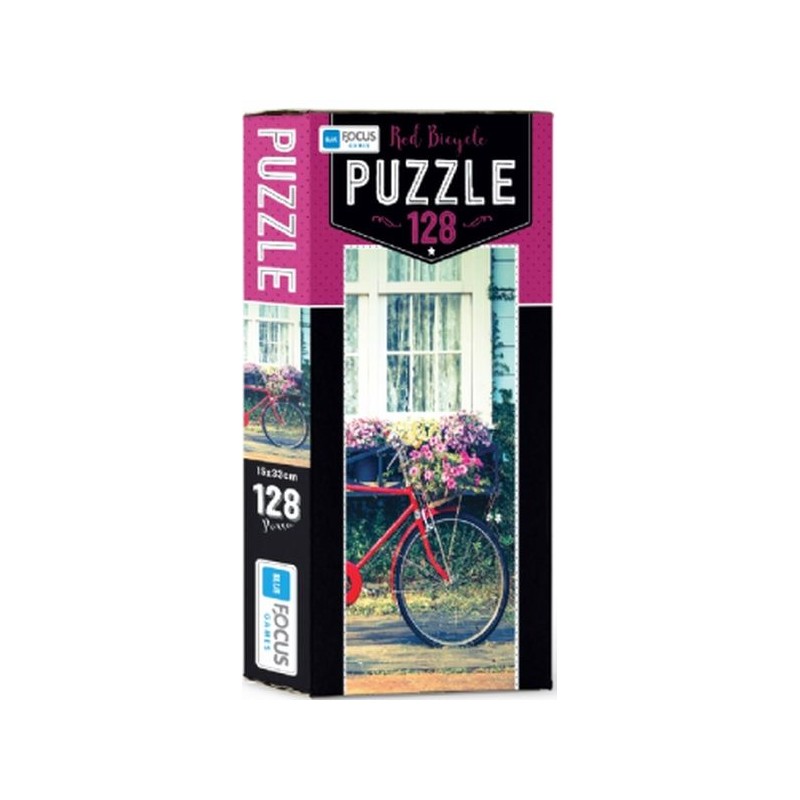 Blue Focus Red Bicycle Puzzle 128 Parça